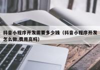 抖音小程序開(kāi)發(fā)需要多少錢(qián)（抖音小程序開(kāi)發(fā)怎么做,費(fèi)用高嗎）