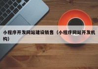 小程序開發(fā)網站建設銷售（小程序網站開發(fā)機構）