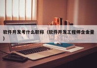 軟件開(kāi)發(fā)考什么職稱（軟件開(kāi)發(fā)工程師含金量）